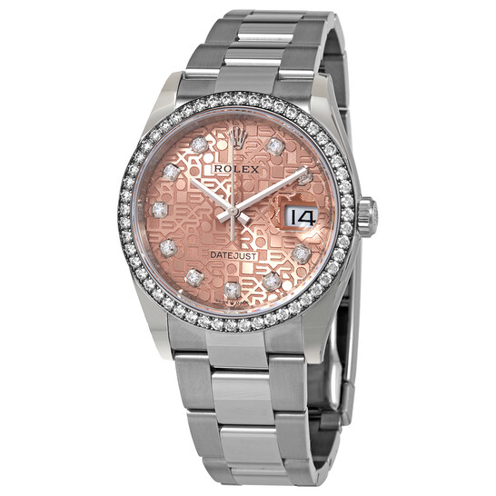 Rolex Datejust 36 Pink Jubilee Diamond Dial Automatic Unisex Oyster Watch 126284PJDO