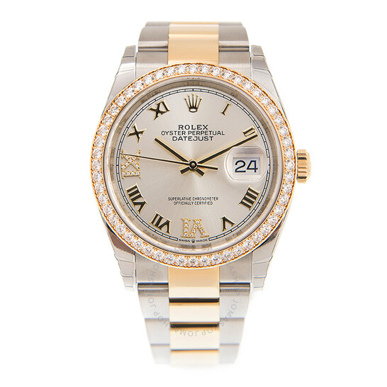 Rolex Datejust 36 Silver Diamond Dial Men’s Steel and 18kt Yellow Gold Oyster Watch 126283SRDO