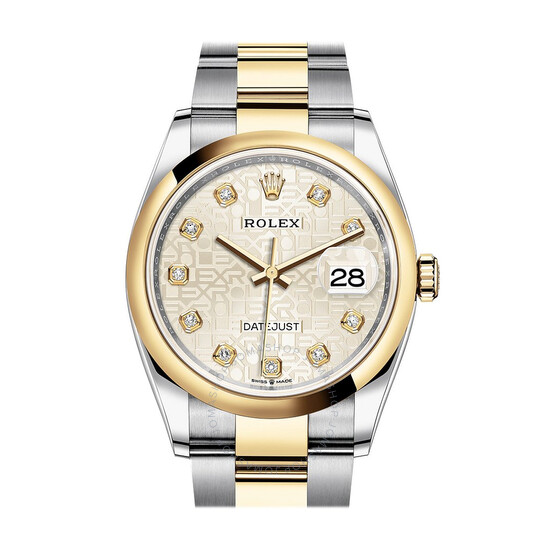 Rolex Datejust 36 Silver Jubilee Dial Automatic Men’s Steel and 18k Yellow Gold Oyster Watch 126203SJDJ