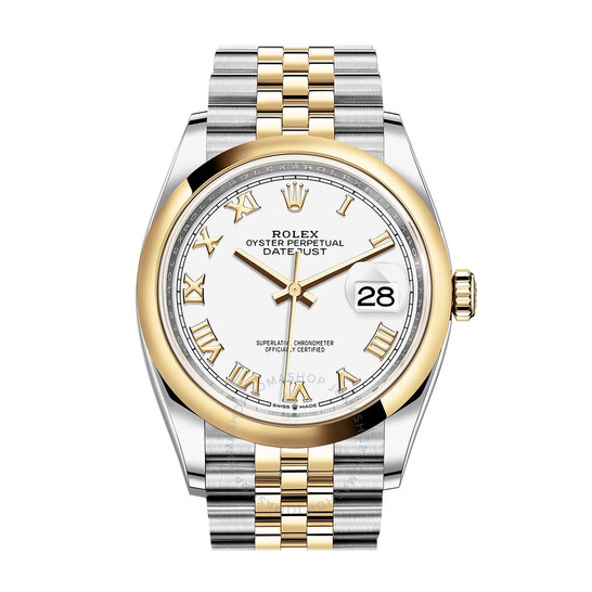 Rolex Datejust 36 White Dial Automatic Men’s Steel and 18k Yellow Gold Jubilee Watch 126203WRJ