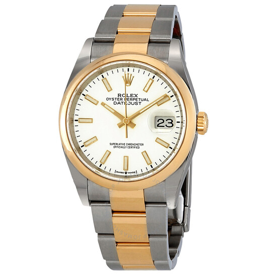 Rolex Datejust 36 White Dial Automatic Men’s Steel and 18k Yellow Gold Oyster Watch 126203WSO