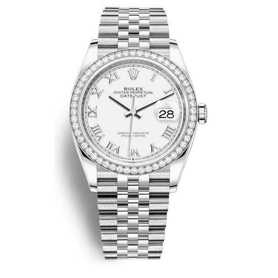 Rolex Datejust 36 White Dial Automatic Unisex Jubilee Watch 126284WRJ