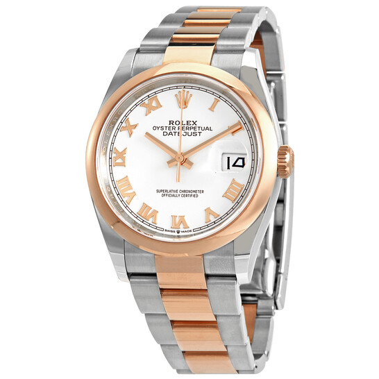 Rolex Datejust 36 White Dial Men’s Steel and 18k Everose Gold Oyster Watch 126201WRO