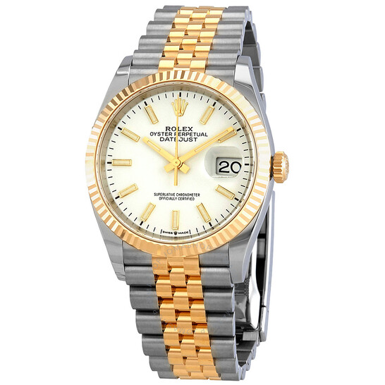 Rolex Datejust 36 White Dial Men’s Steel and 18kt Yellow Gold Jubilee 126233WSJ