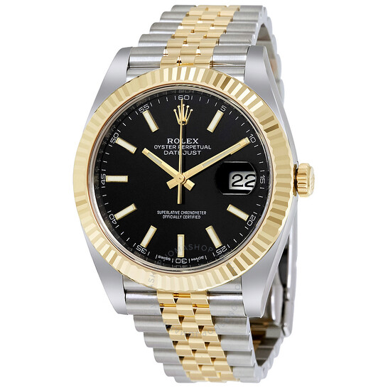 Rolex Datejust 41 Black Dial Steel and 18K Yellow Gold Jubilee Men’s Watch 126333BKSJ