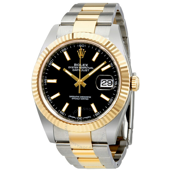 Rolex Datejust 41 Black Dial Steel and 18K Yellow Gold Oyster Men’s Watch 12633BKSO