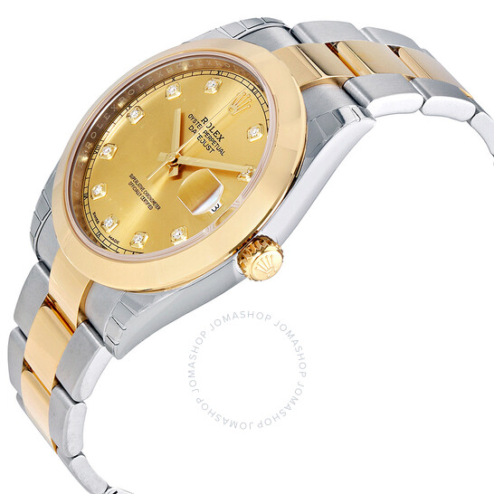 Rolex Datejust 41 Champagne Diamond Dial Steel and 18K Yellow Gold Oyster Men’s Watch 126303CDO