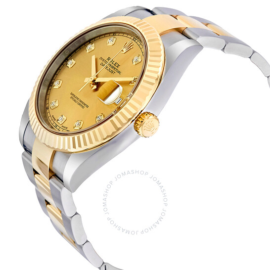 Rolex Datejust 41 Champagne Diamond Dial Steel and 18K Yellow Gold Oyster Men’s Watch 12633CDO