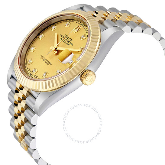 Rolex Datejust 41 Champagne Diamond Steel and 18K Yellow Gold Jubilee Men’s Watch 126333CDJ