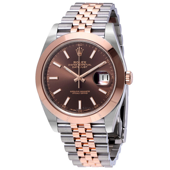 Rolex Datejust 41 Chocolate Brown Dial Steel and 18K Rose Gold Men’s Watch 126301CHSJ