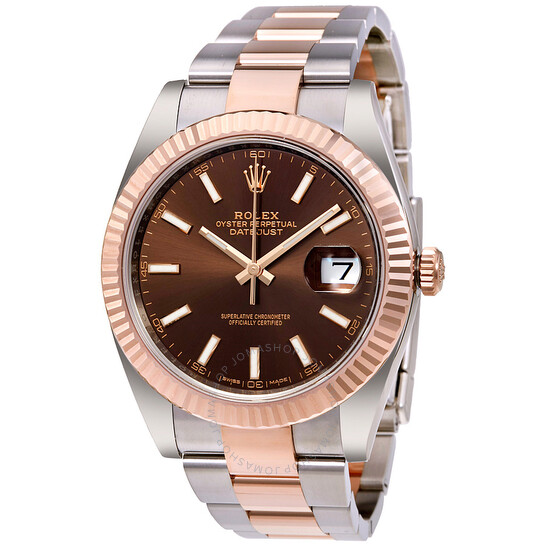 Rolex Datejust 41 Chocolate Dial Steel and 18K Everose Gold Men’s Watch 126331CHSO