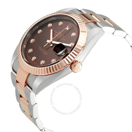 Rolex Datejust 41 Chocolate Diamond Dial Steel and 18K Everose Gold Oyster Men’s Watch 126331CHDO