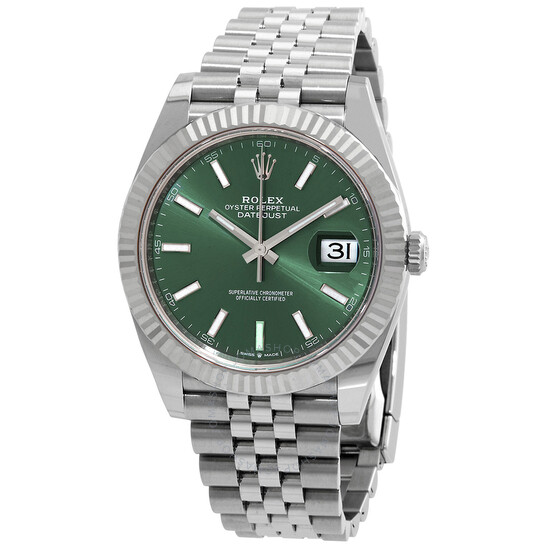 Rolex Datejust 41 Mint Green Dial Automatic Men’s Steel and White Gold Jubilee Watch M126334-0028