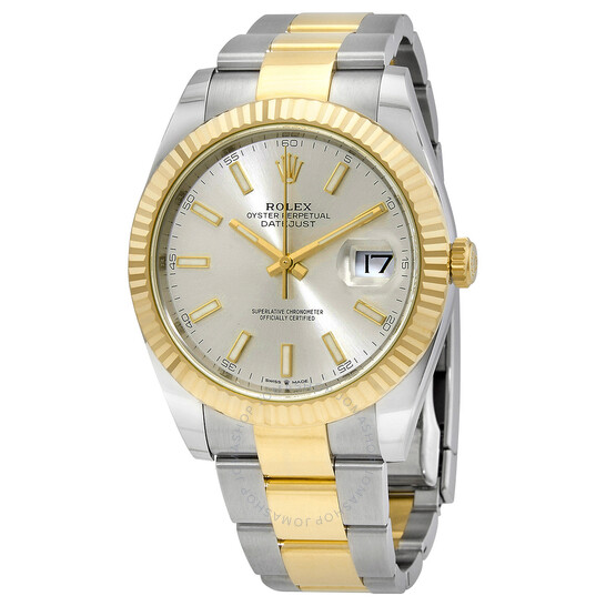 Rolex Datejust 41 Silver Dial Steel and 18K Yellow Gold Oyster Men’s Watch 12633SSO