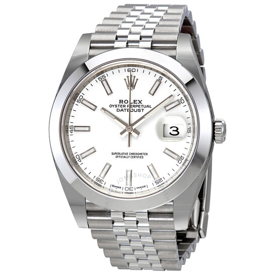 Rolex Datejust 41 White Dial Stainless Steel Jubilee Men’s Watch 126300WSJ