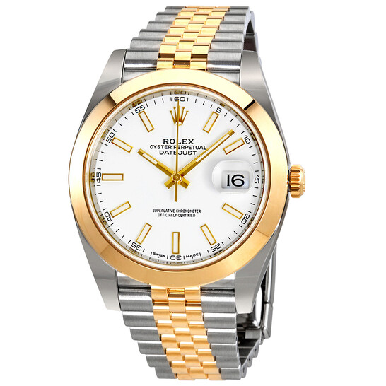 Rolex Datejust 41 White Dial Steel and 18K Yellow Gold Jubilee Bracelet Men’s Watch 126303WSJ