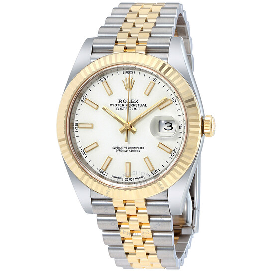 Rolex Datejust 41 White Dial Steel and 18K Yellow Gold Jubilee Men’s Watch 12633WSJ