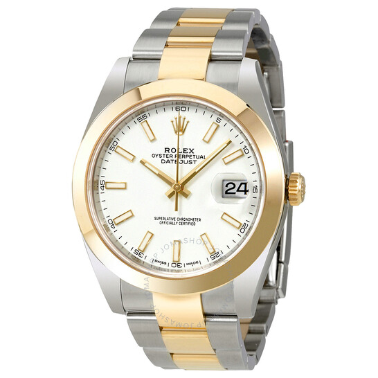 Rolex Datejust 41 White Dial Steel and 18K Yellow Gold Oyster Bracelet Men’s Watch 126303WSO