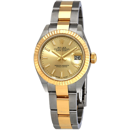 Rolex Datejust Automatic Champagne Dial Ladies Steel and 18kt Yellow Gold Oyster Watch 279173CSO