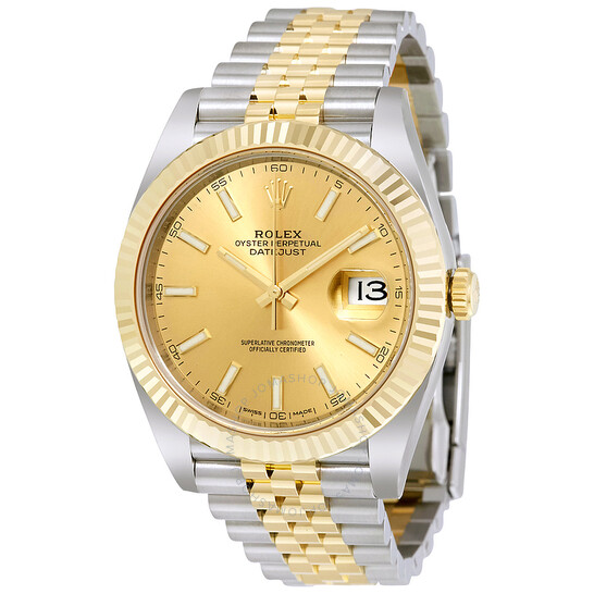 Rolex Datejust Champagne Dial Steel and 18K Yellow Gold Jubilee Men’s Watch 126333CSJ