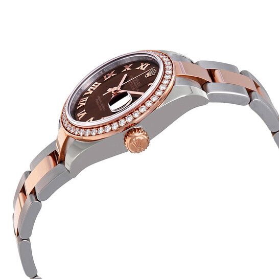 Rolex Datejust Chocolate Dial Automatic Ladies Steel and 18K Everose Gold Oyster Watch 279381CHRO