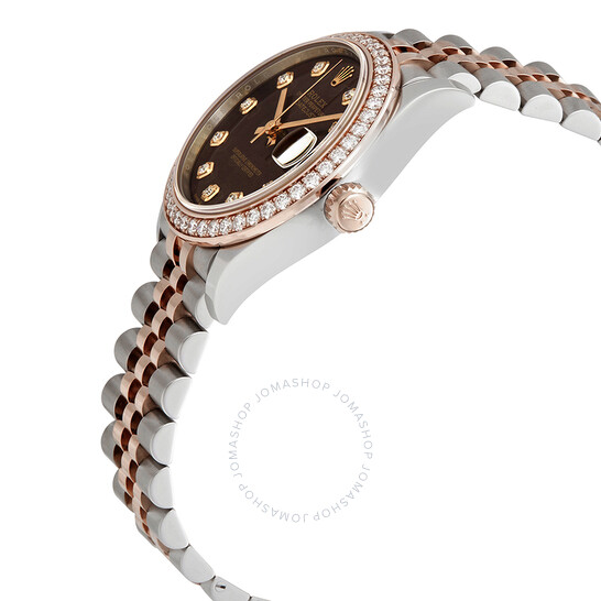 Rolex Datejust Chocolate Dial Automatic Ladies Steel and Everose Gold Jubilee Watch 278381CHDJ