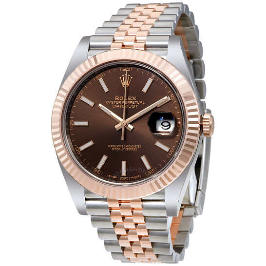 Rolex Datejust Chocolate Dial Steel and 18K Everose Gold Jubilee Men’s Watch 126331CHSJ