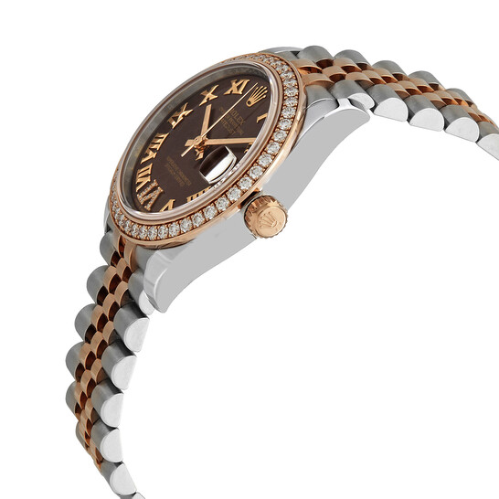 Rolex Datejust Chocolate Roman Dial Automatic Ladies Steel and Everose Gold Jubilee Watch 278381CHRDJ