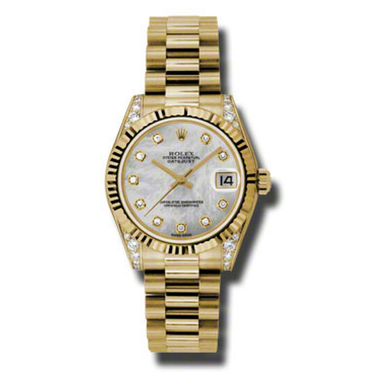 Rolex Datejust Lady 31 Mother Of Pearl Dial 18K Yellow Gold President Automatic Ladies Watch 178238MDP