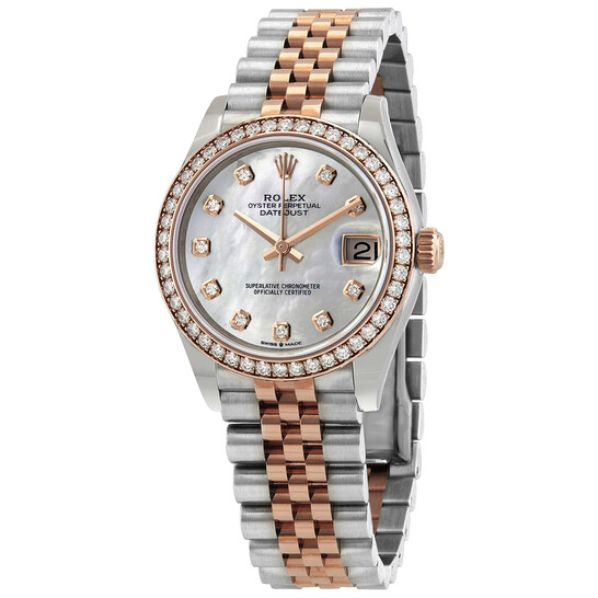 Rolex Datejust Mother of Pearl Diamond Dial Automatic Ladies Steel and Everose Gold Jubilee Watch 278381MDJ