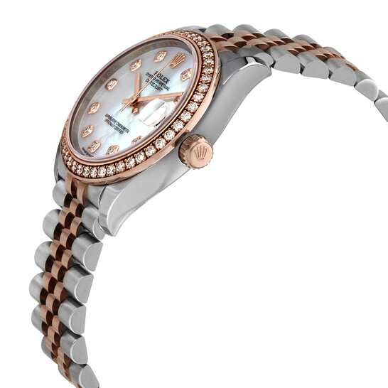 Rolex Datejust Mother of Pearl Diamond Dial Automatic Ladies Steel and Everose Gold Jubilee Watch 278381MDJ