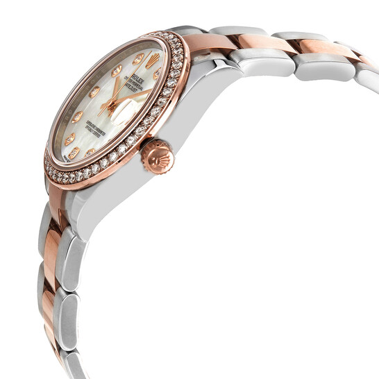 Rolex Datejust Mother of Pearl Diamond Dial Automatic Ladies Steel and Everose Gold Oyster Watch 278381MDO