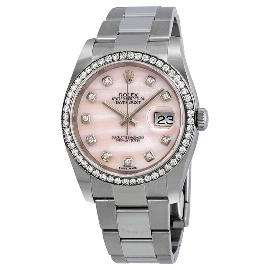 Rolex Datejust Pink Mother of Pearl Diamond Ladies Watch 116244