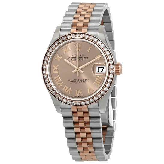 Rolex Datejust Rose Dial Automatic Ladies Steel and Everose Gold Jubilee Watch 278381PRJ