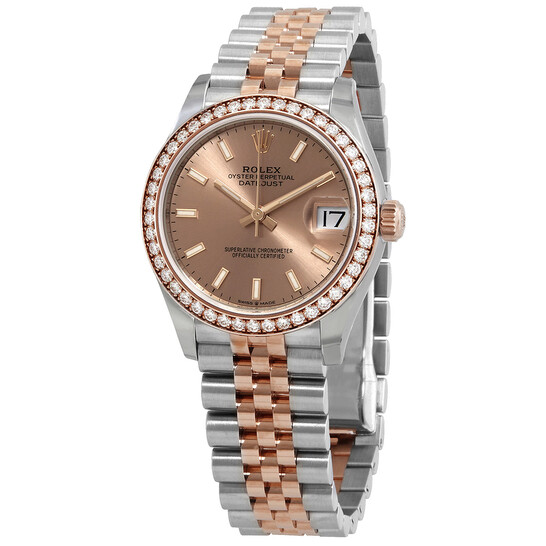 Rolex Datejust Rose Diamond Dial Automatic Ladies Steel and Everose Gold Jubilee Watch 278381PSJ