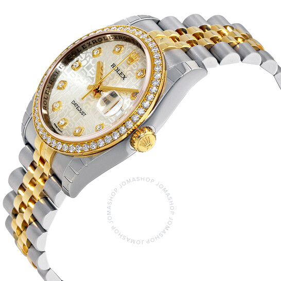 Rolex Datejust Silver Dial Automatic Stainless Steel and 18 Carat Yellow Gold Ladies Watch 116243SJDJ