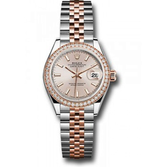 Rolex Datejust Sundust Dial Automatic Ladies Steel and 18K Everose Gold Jubilee Watch 279381SNSJ