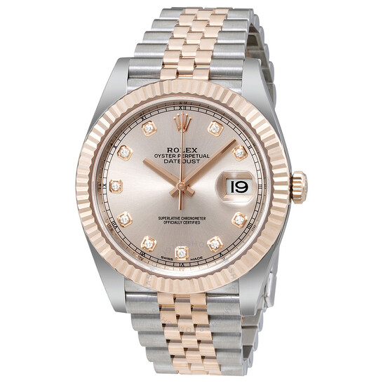 Rolex Datejust Sundust Diamond Dial Steel and 18 Everose Gold Men’s Watch 126331SNDJ