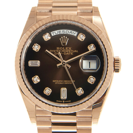 Rolex Day-Date 36 Automatic Diamond Brown Dial Watch 128235CHDP