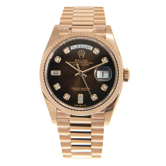 Rolex Day-Date 36 Automatic Diamond Brown Dial Watch 128235CHDP