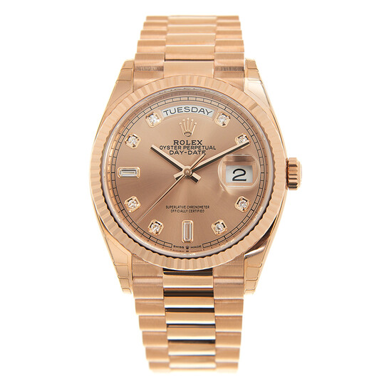 Rolex Day-Date 36 Automatic Diamond Dial 18kt Everose Gold President Watch 128235PDP