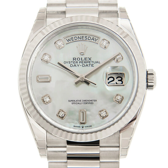 Rolex Day-Date 36 Automatic Mother of Pearl Diamond Dial President Watch 128239MDP