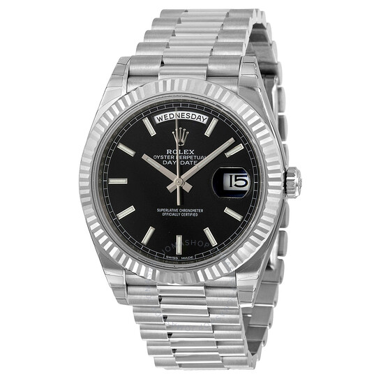 Rolex Day-Date 40 Black Dial 18K White Gold President Automatic Men’s Watch 228239BKSP