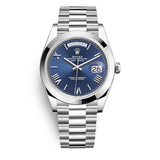 Rolex Day Date 40 Blue Dial Automatic Men’s Platinum President Watch 228206BLSRP