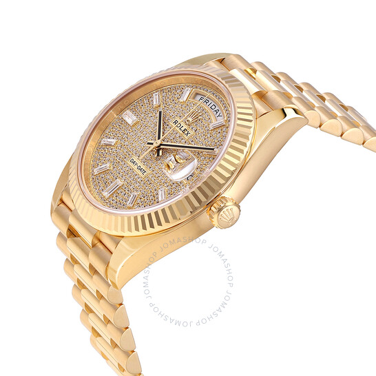 Rolex Day-Date 40 Diamond-Paved Dial Men’s 18kt Yellow Gold Rolex President Watch M228238-0054