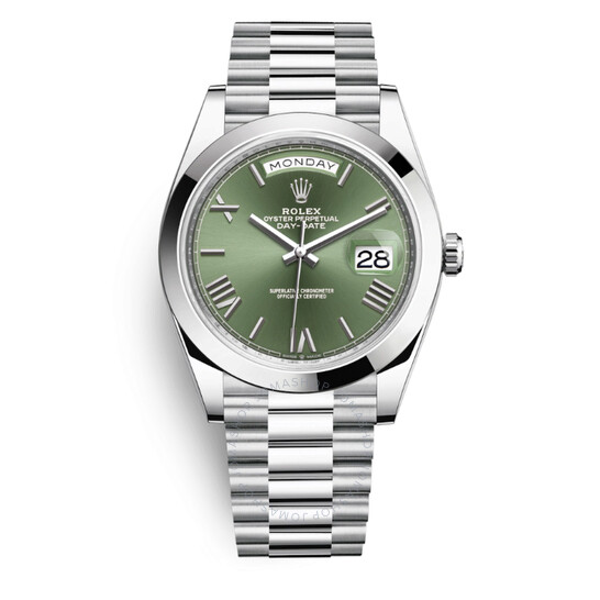 Rolex Day Date 40 Olive Green Dial Automatic Men’s Platinum President Watch 228206GNSRP