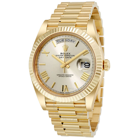 Rolex Day-Date 40 Silver Dial 18K Yellow Gold President Men’s Watch 228238SSRP