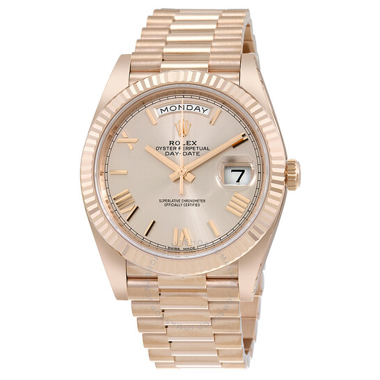 Rolex Day-Date 40 Sundust Dial 18K Everose Gold President Automatic Men’s Watch 228235SNRP