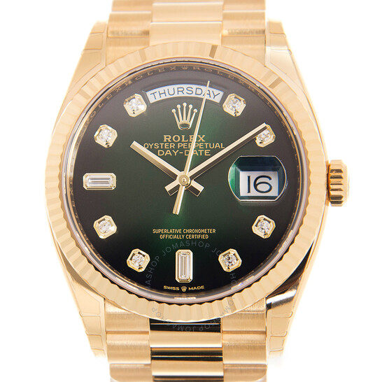 Rolex Day-Date Automatic Chronometer Diamond Green Dial Unisex Watch M128238-0069