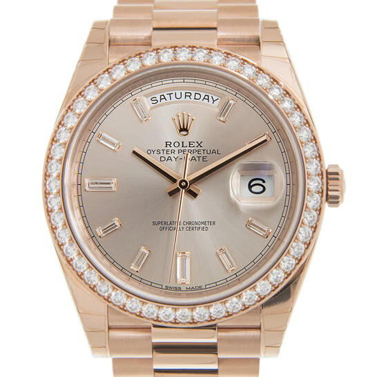 Rolex Day-Date Automatic Chronometer Diamond Pink Dial Watch 228345rbr-0007